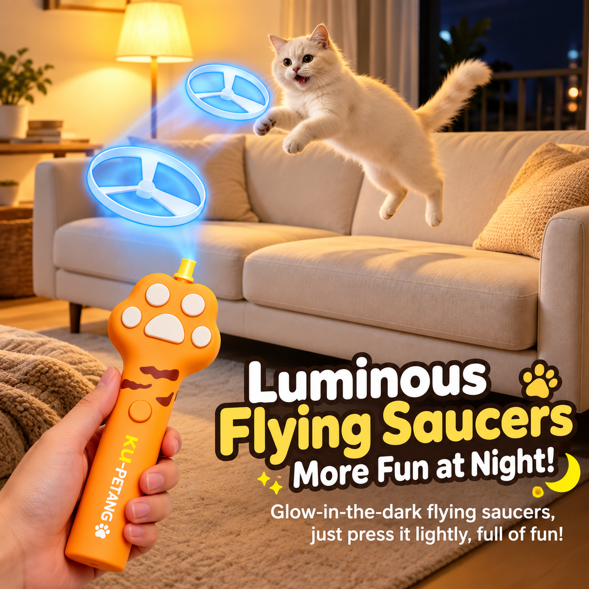 Flying Disc Launcher Toy for Cats and Dogs