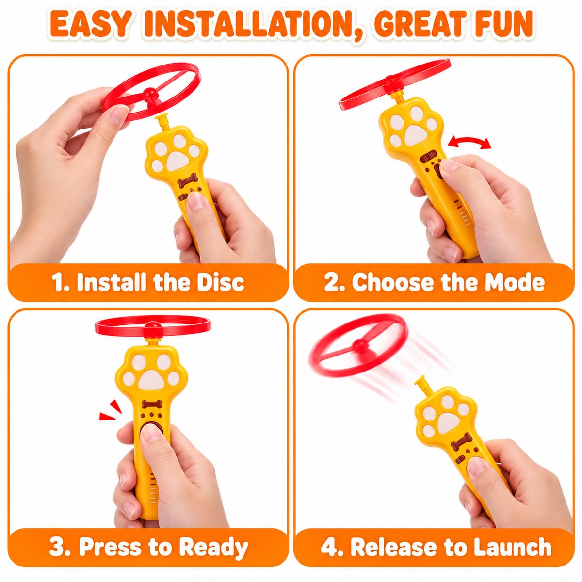 Flying Disc Launcher Toy for Cats and Dogs