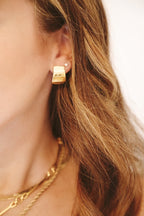 14K Golden Shield Earrings