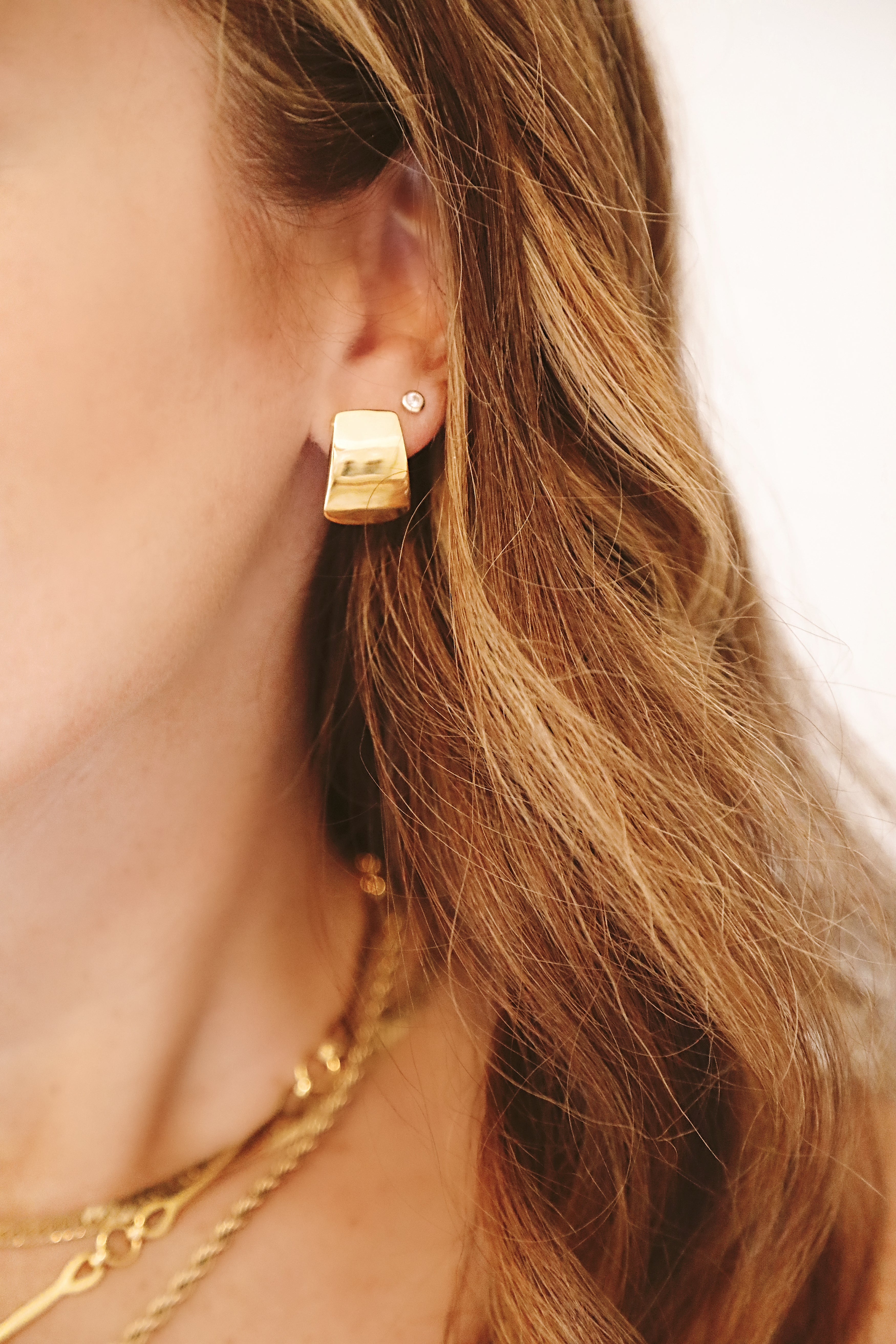14K Golden Shield Earrings