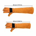 Long Cowhide Pet Handling Gloves for Bites & Scratches