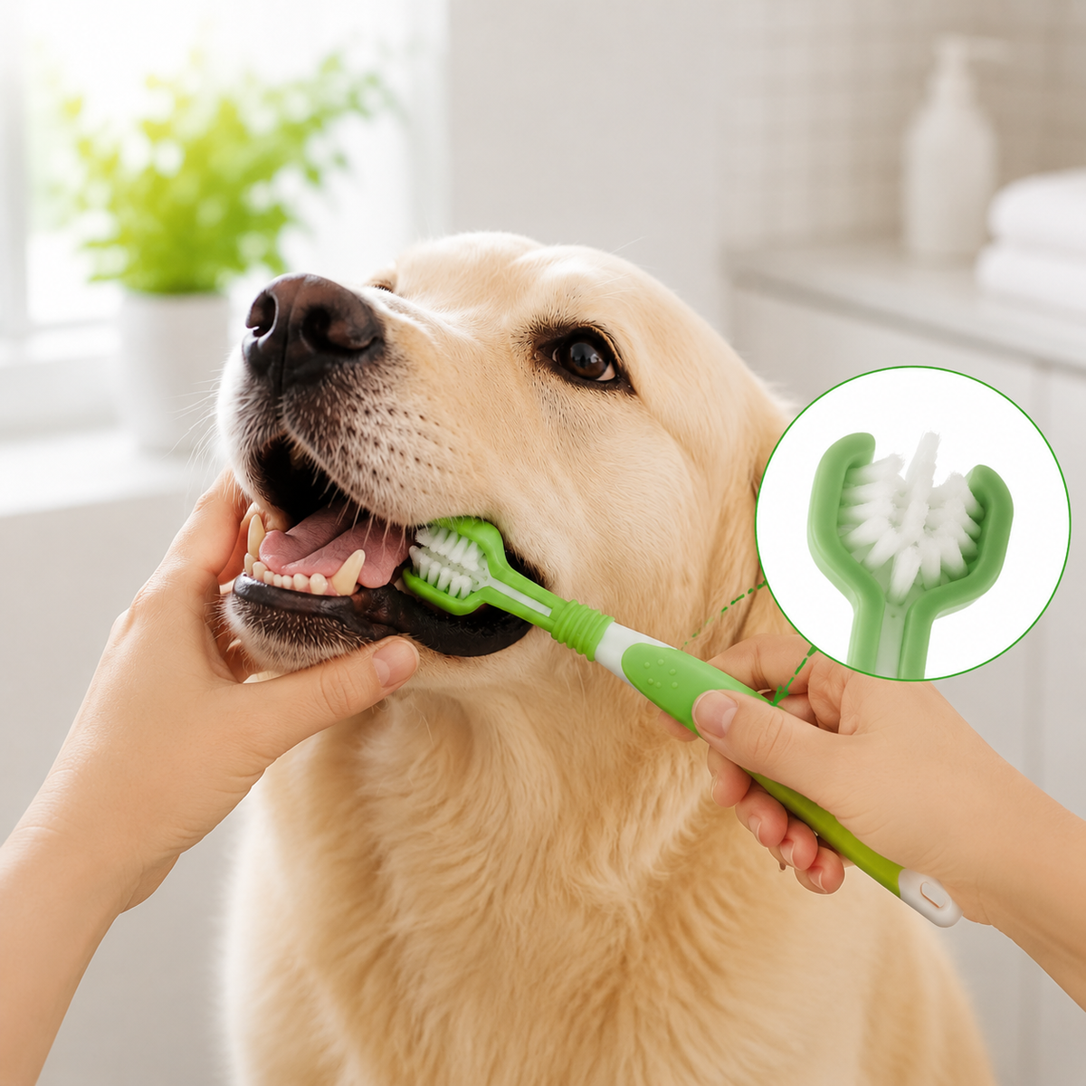 3 – Sided Dog Toothbrush 2 – Pack – Multi – Angle Pet Dental Care Brush