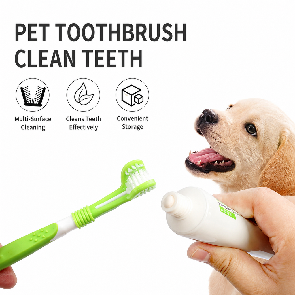 3 – Sided Dog Toothbrush 2 – Pack – Multi – Angle Pet Dental Care Brush – product image 4