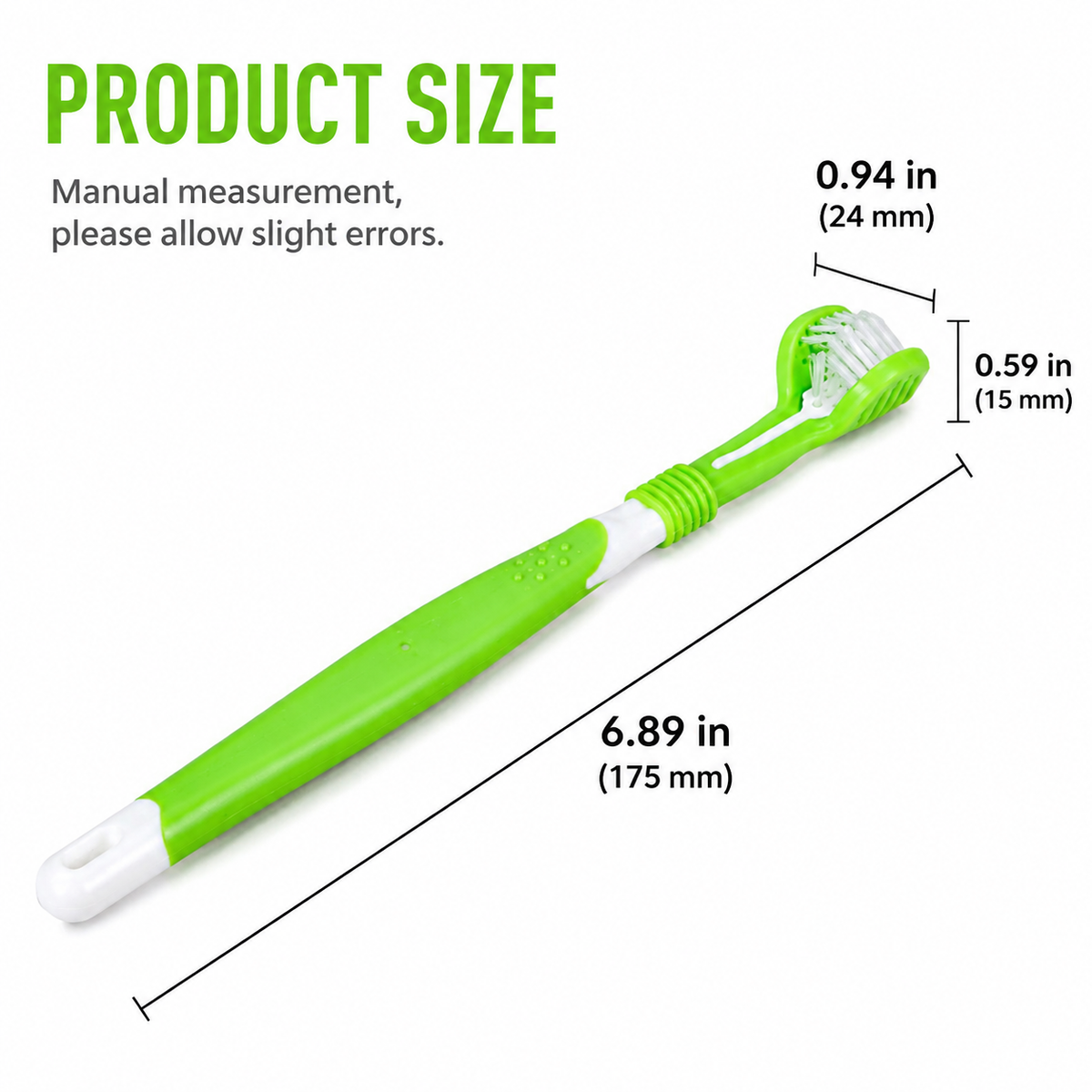 3 – Sided Dog Toothbrush 2 – Pack – Multi – Angle Pet Dental Care Brush – product image 5