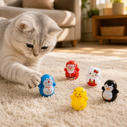 10-Pack Self-Rolling Cat Toys for Indoor Play