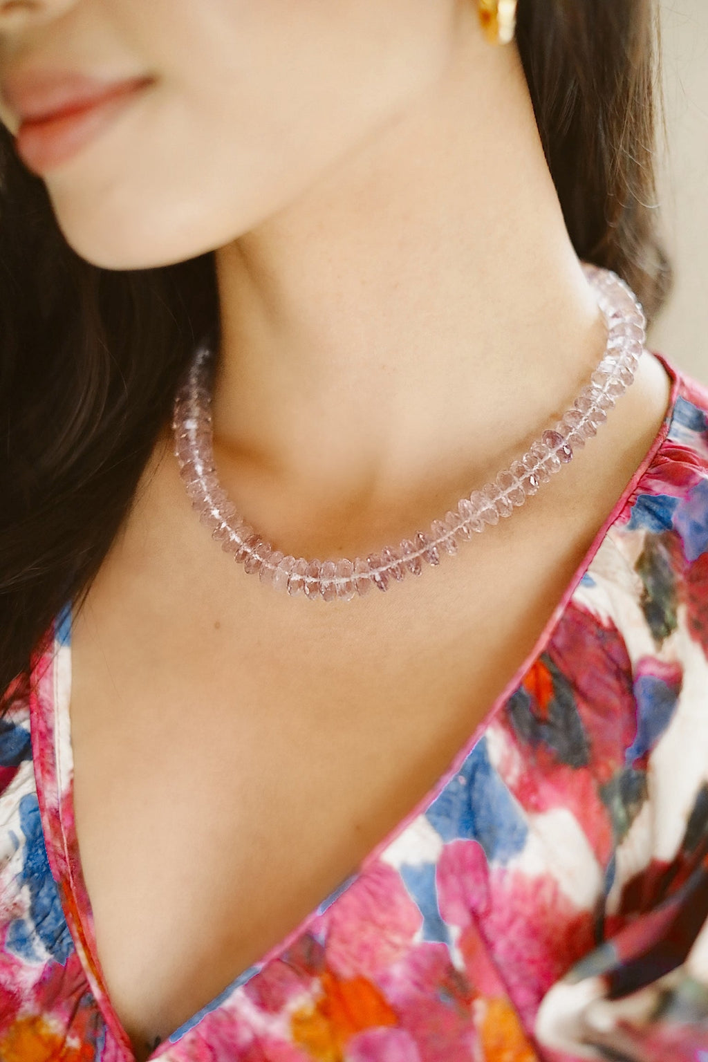 Amethyst And 14K Gold Necklace