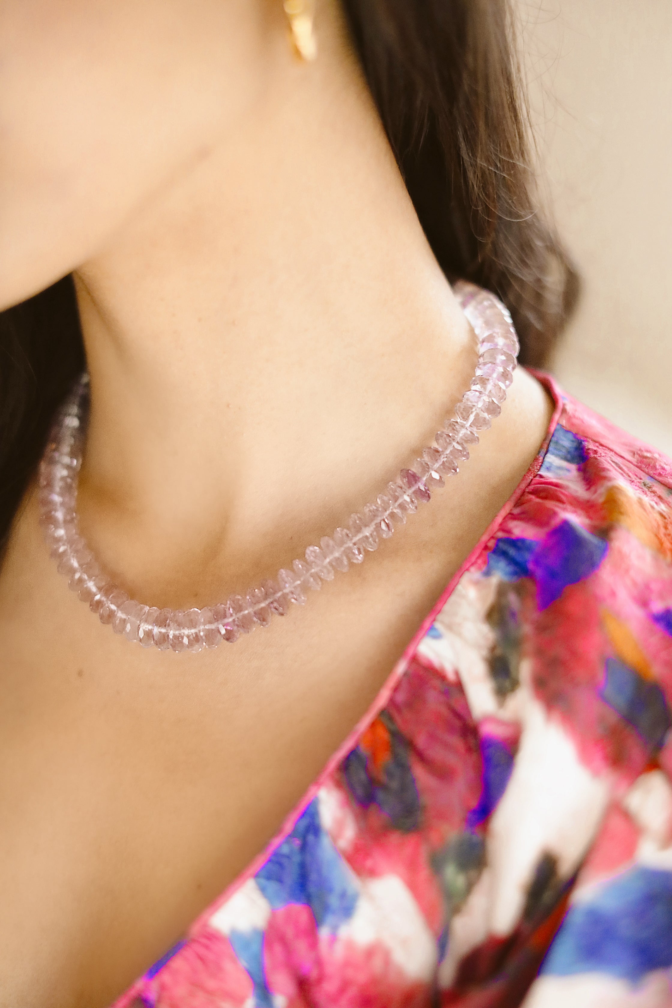 Amethyst And 14K Gold Necklace