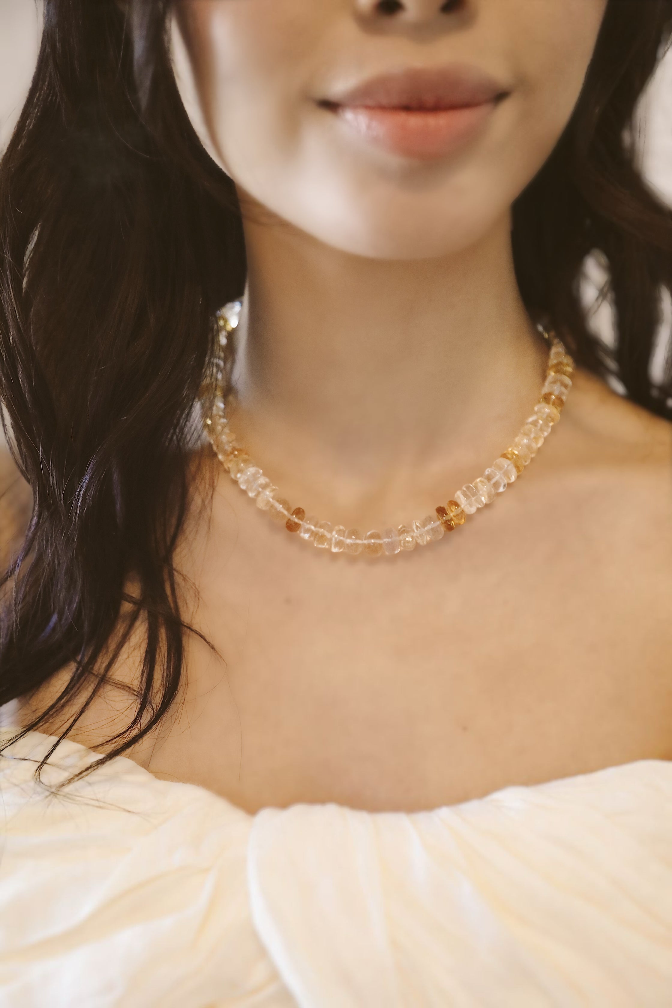 Citrine And 14K Gold Necklace