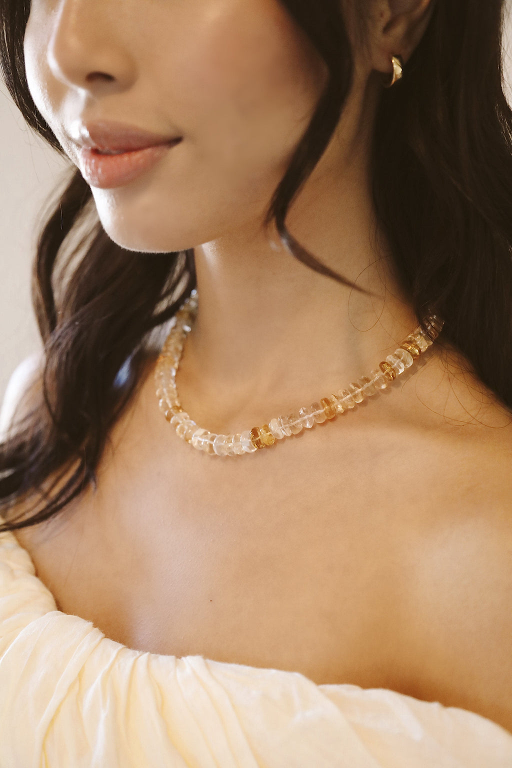 Citrine And 14K Gold Necklace