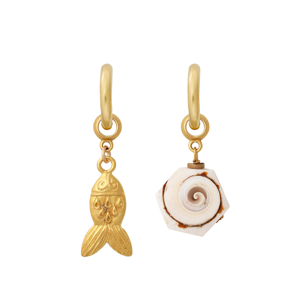 Gold Fish Earring Charm