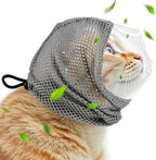 Adjustable Cat Grooming Muzzle with Clear Visor & Breathable Mesh