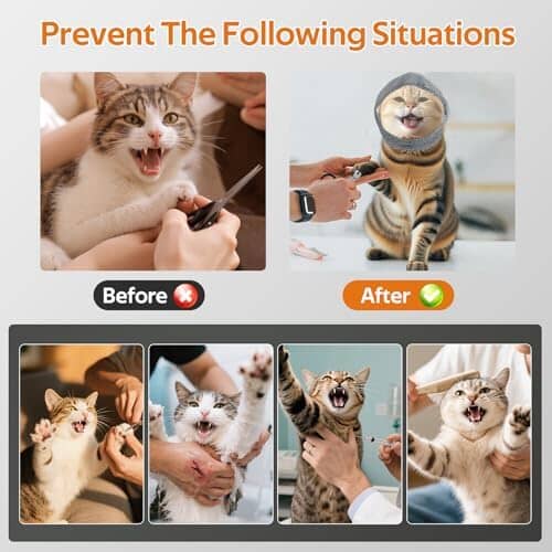 Adjustable Cat Grooming Muzzle with Clear Visor & Breathable Mesh – product image 4