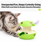 Cats exploring the automatic multi-hole cat teaser toy from different sides