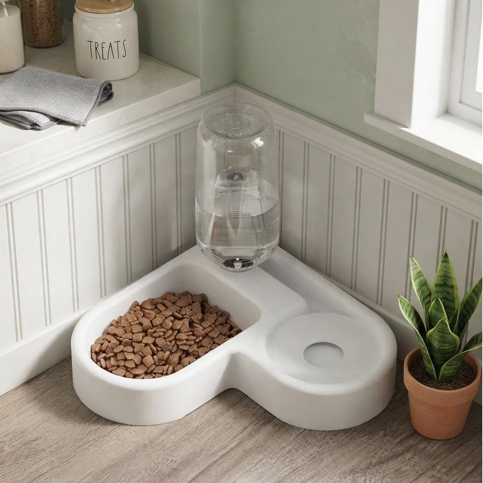 Automatic Pet Water Bowl – Cat Dog Drinking & Feeding Bowl Dual Use