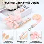 Close view of the component on the bow cat harness and leash set