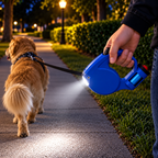 Retractable Dog & Cat Leash with LED Light & Waste Bag Dispenser