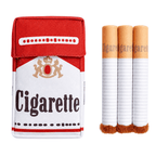 Included pieces shown with the cigarette-shaped plush dog toy