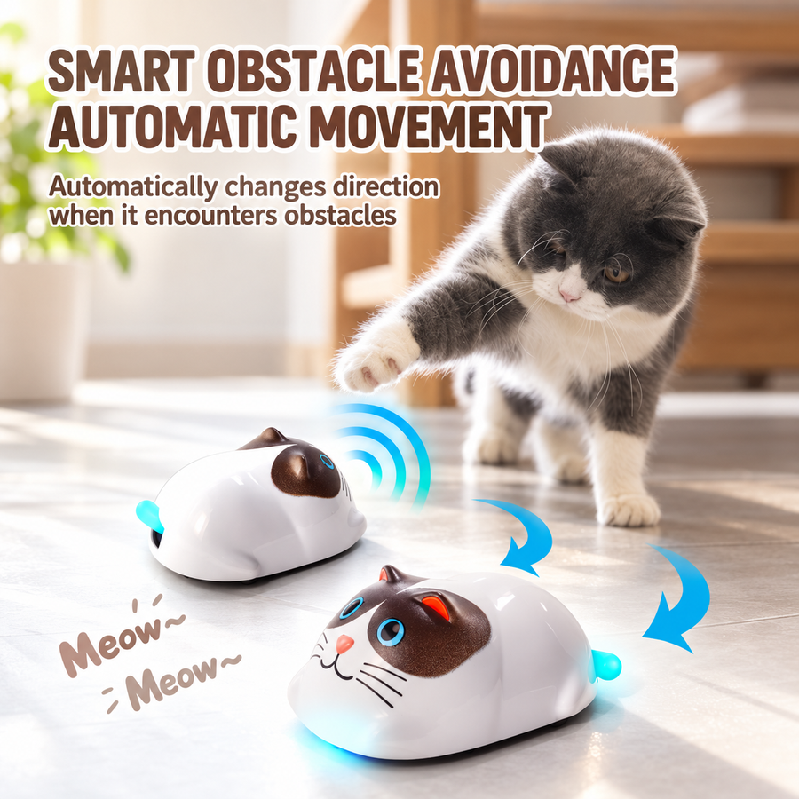 Automatic Interactive Cat Toy with Moving Tail & Type-C Charging