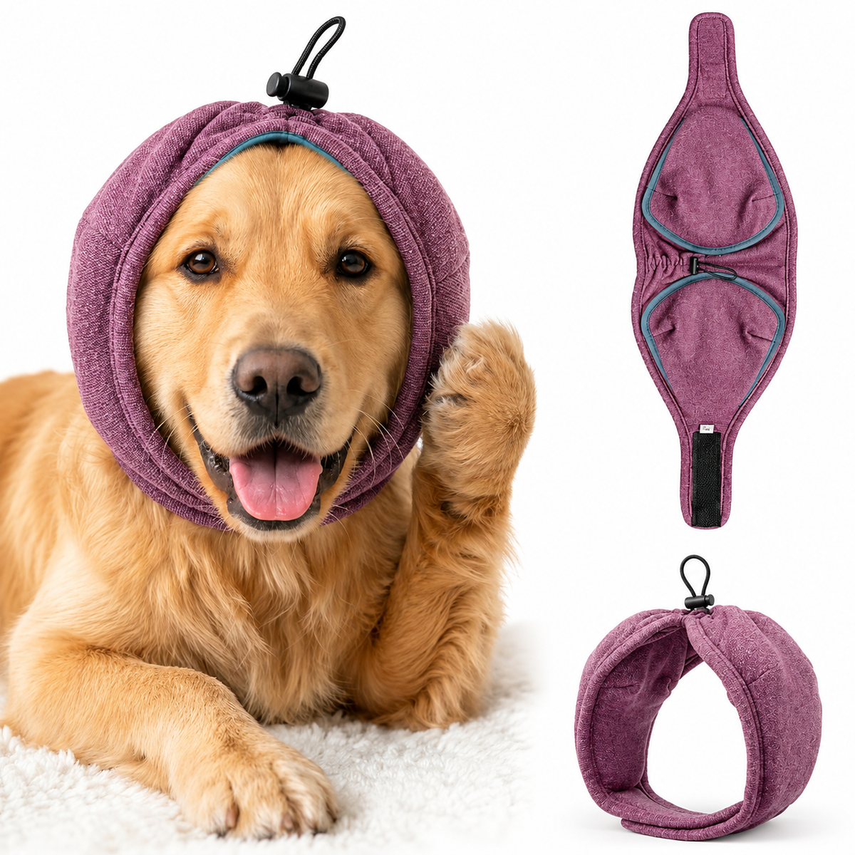 Dog Calming Hood with Noise – Reducing Ear Coverage & Adjustable Fit