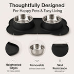 Double Dog & Cat Bowls with Silicone Mat – Non Slip Food & Water Set – product image 2