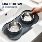 Double Dog & Cat Bowls with Silicone Mat – Non Slip Food & Water Set – product image 6