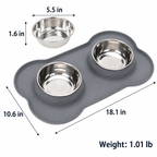 Double Dog & Cat Bowls with Silicone Mat – Non Slip Food & Water Set – product image 7
