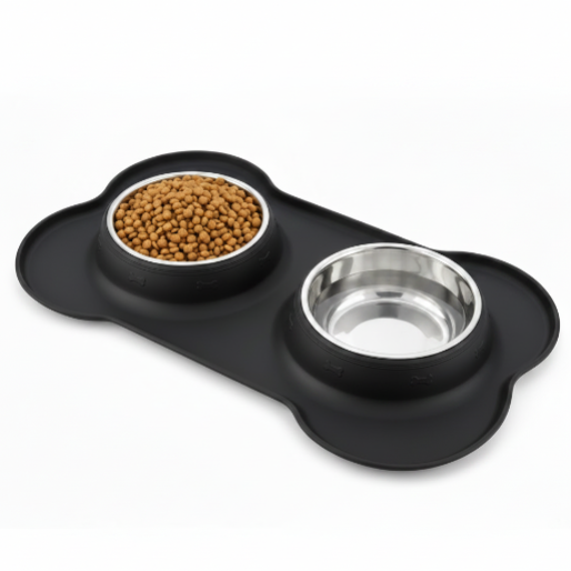 Double Dog & Cat Bowls with Silicone Mat – Non Slip Food & Water Set – product image 8