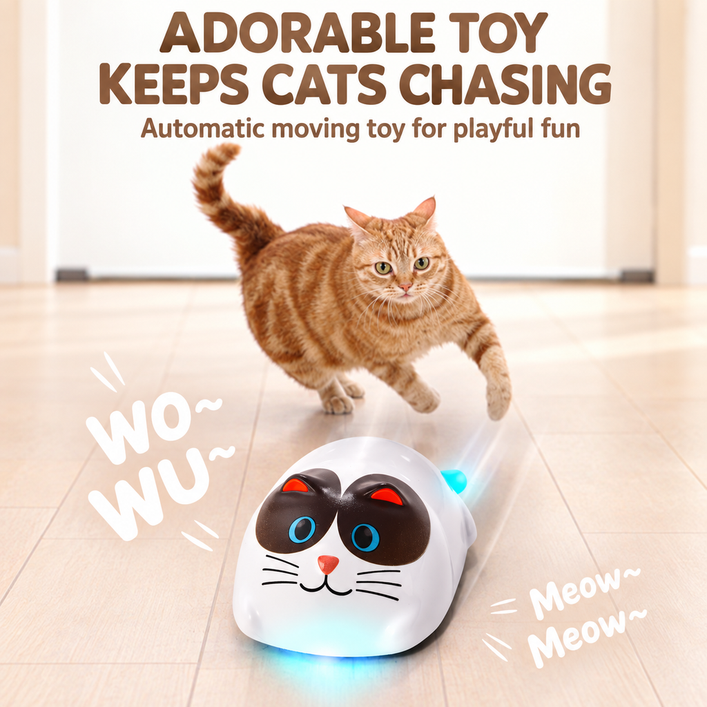 Automatic Interactive Cat Toy with Moving Tail & Type-C Charging
