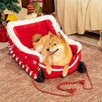 Christmas Sleigh Pet Bed for Cats and Dogs