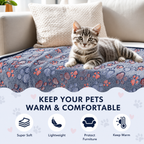 Flannel Pet Blanket for Dogs & Cats – Soft Paw Print Couch & Bed Blanket – product image 2