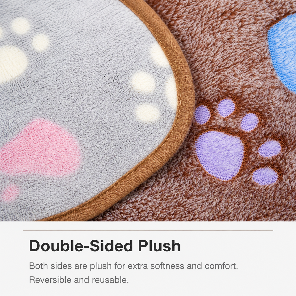 Flannel Pet Blanket for Dogs & Cats – Soft Paw Print Couch & Bed Blanket – product image 4