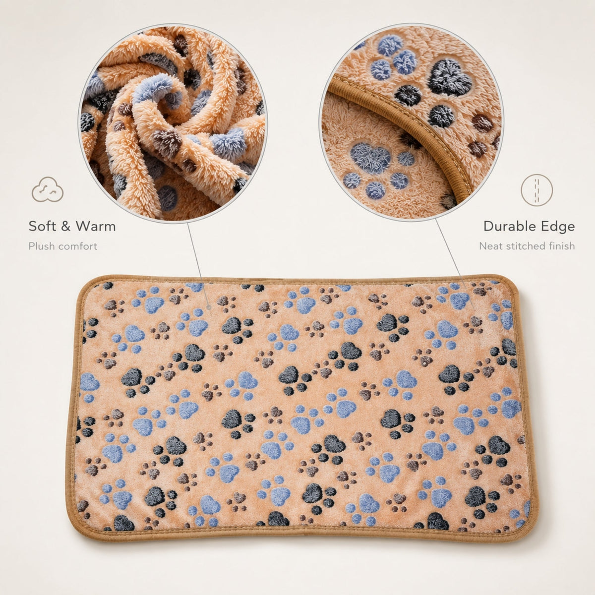Flannel Pet Blanket for Dogs & Cats – Soft Paw Print Couch & Bed Blanket – product image 6