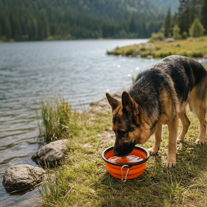 Foldable Silicone Dog Travel Bowl – Portable Food & Water Bowl for Pets