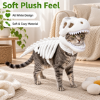 Close view of the plush on the glow-in-the-dark dinosaur pet costume