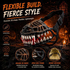 Halloween monster dog muzzle costume showing the molded shell, open frame and interior.