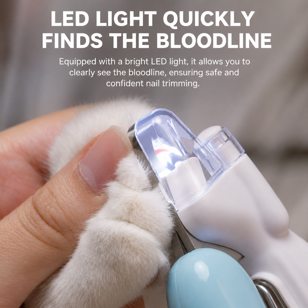 LED Pet Nail Clippers for Dogs & Cats with Safety Guard – product image 2
