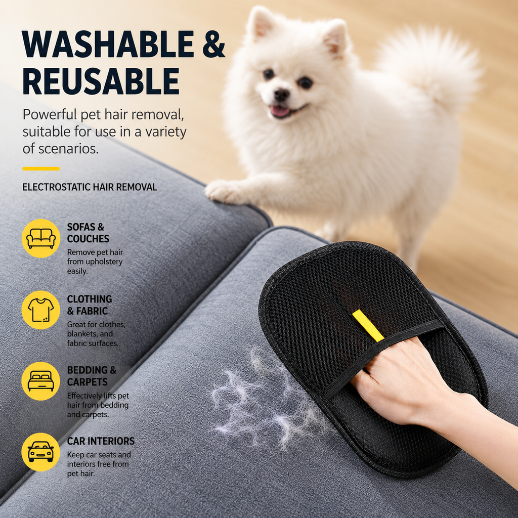 Pet Hair Remover Glove – Deshedding Mitt for Dogs, Cats & Furniture – product image 4