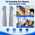 Pet Handling Gloves – 15.75" Long Anti – Scratch Cat Grooming Gloves – product image 3