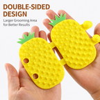 Pineapple Cat Self Grooming Brush 2 Pack – Silicone Cat Massage Brush & Hair Remover – product image 2