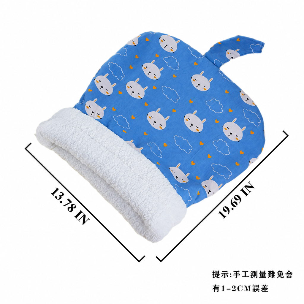 Size guide for plush cat cave bed