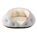 Gray plush wraparound pet bed on a clean background