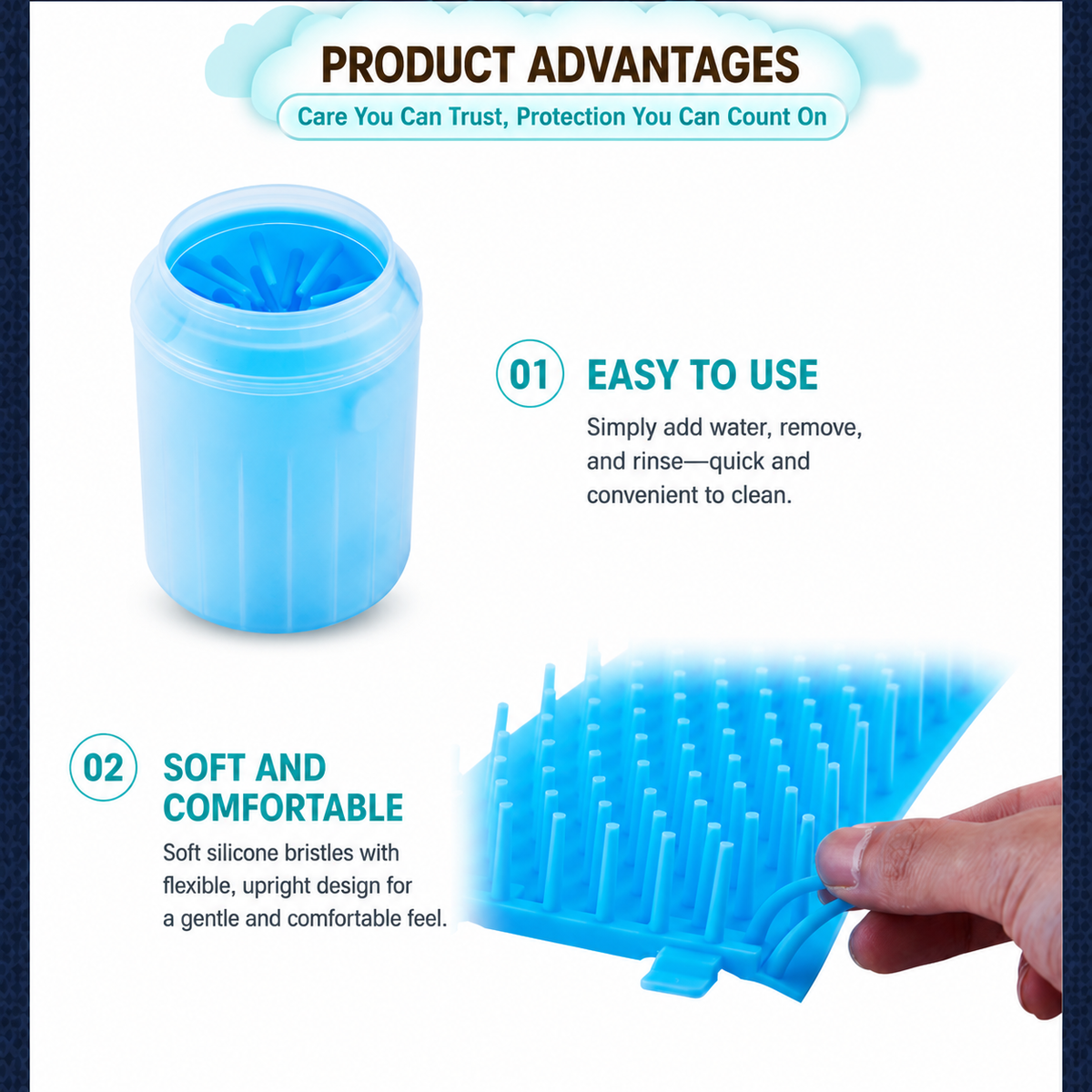 Portable Dog Paw Cleaner Cup – Silicone Paw Brush for Muddy Dog Paws – product image 2