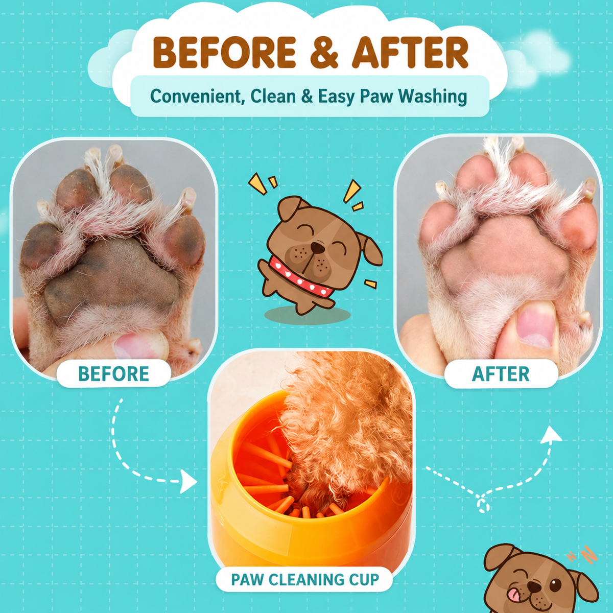 Portable Dog Paw Cleaner Cup – Silicone Paw Brush for Muddy Dog Paws – product image 4