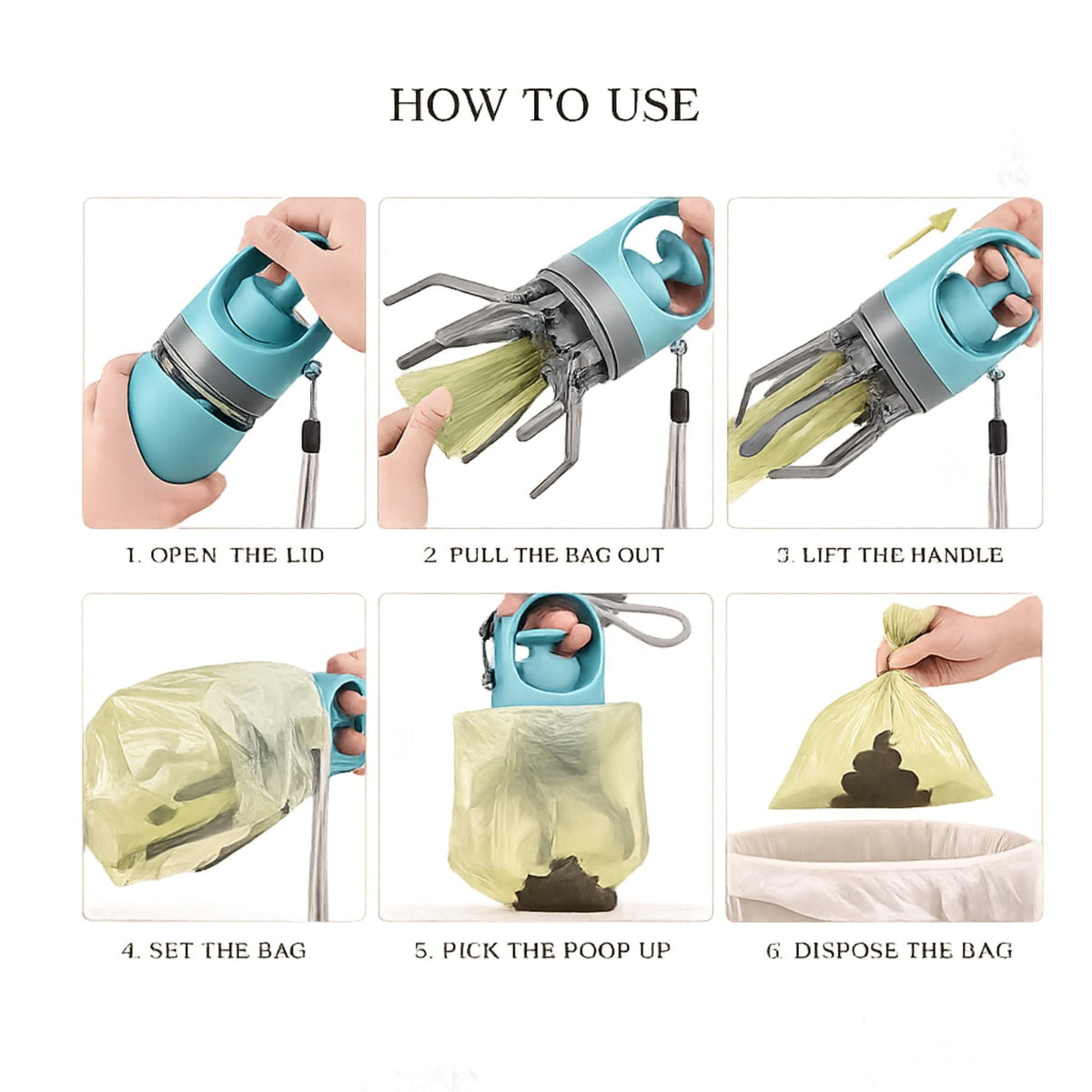 Portable Dog Pooper Scooper – One – Handed Pet Waste Picker & Bag Holder – product image 2