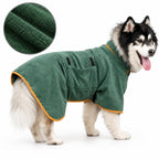Quick Dry Dog Bathrobe Towel – Absorbent Microfiber Pet Drying Robe
