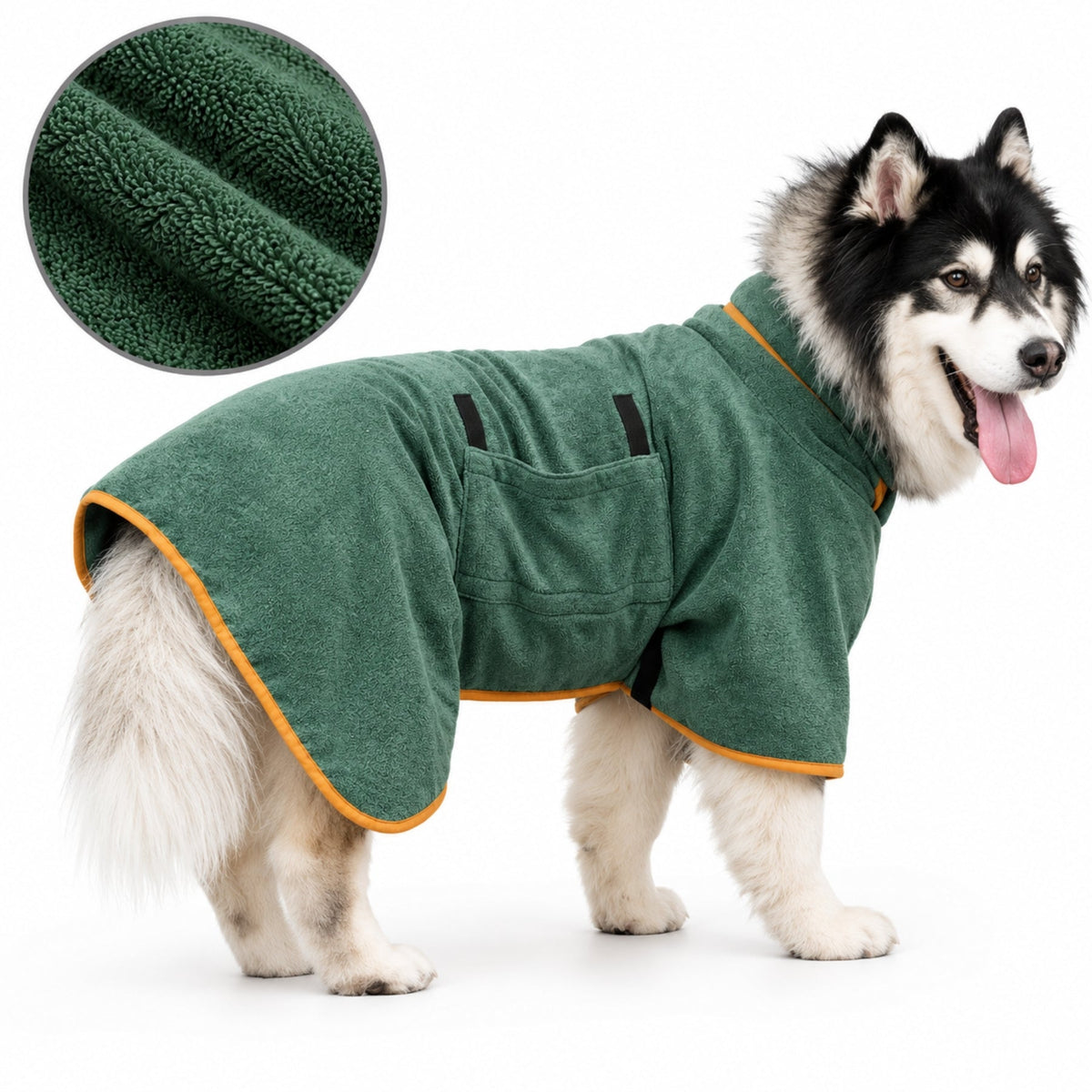 Quick Dry Dog Bathrobe Towel – Absorbent Microfiber Pet Drying Robe