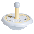 Blue rotating pet puzzle feeder on a clean background