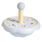 Blue rotating pet puzzle feeder on a clean background