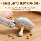 Treats dispensing as the rotating pet puzzle feeder turns