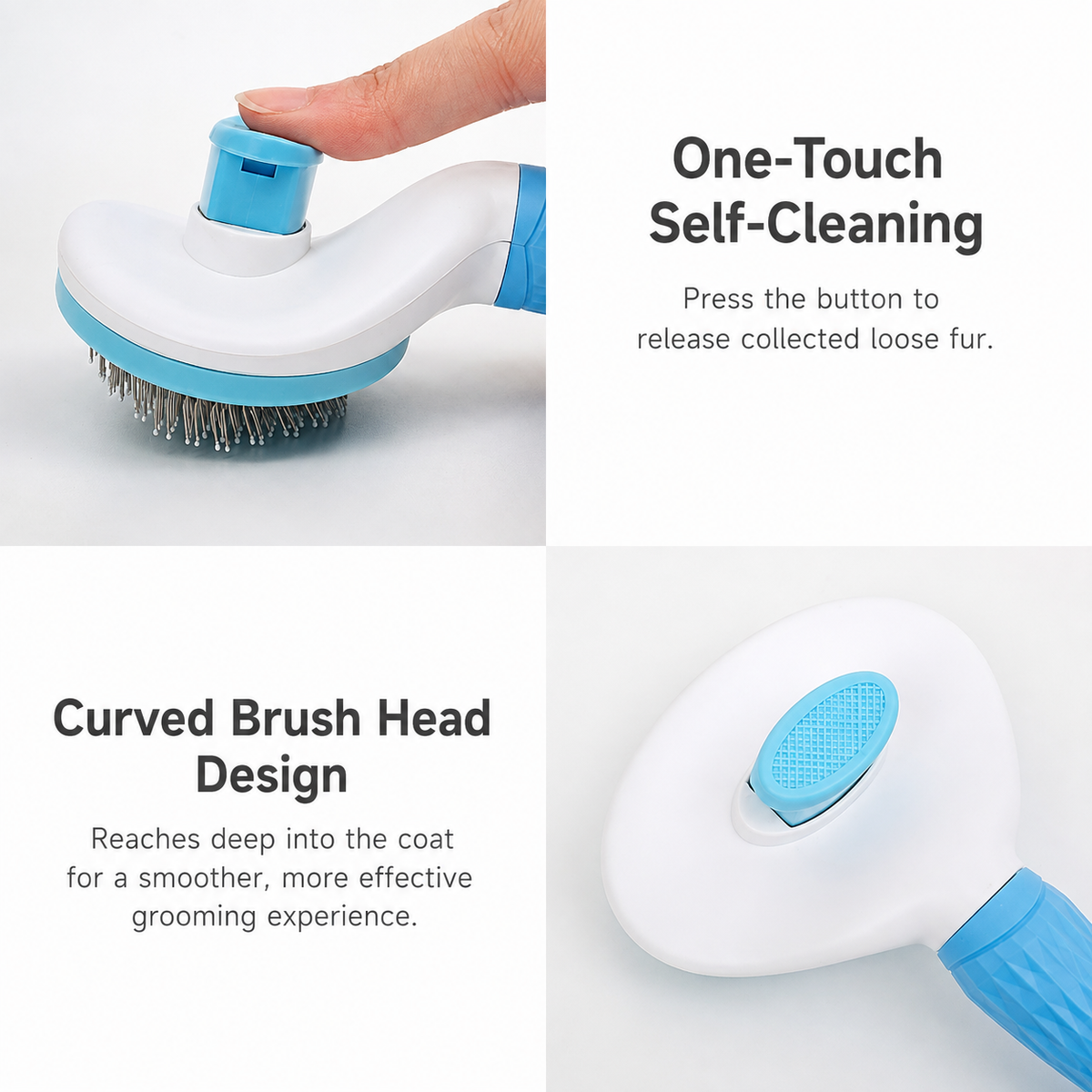 Self Cleaning Dog Brush – Deshedding Tool for Dogs & Cats Hair Removal – product image 2